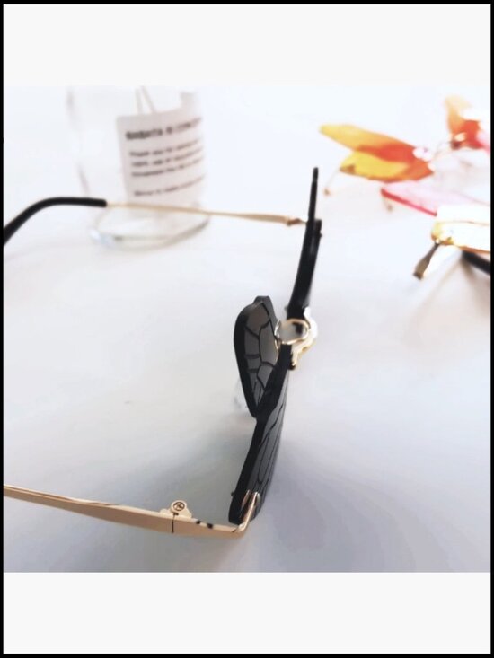 Dragonfly Wing Shape Frameless Sunglasses Polarized UV400 Lenses